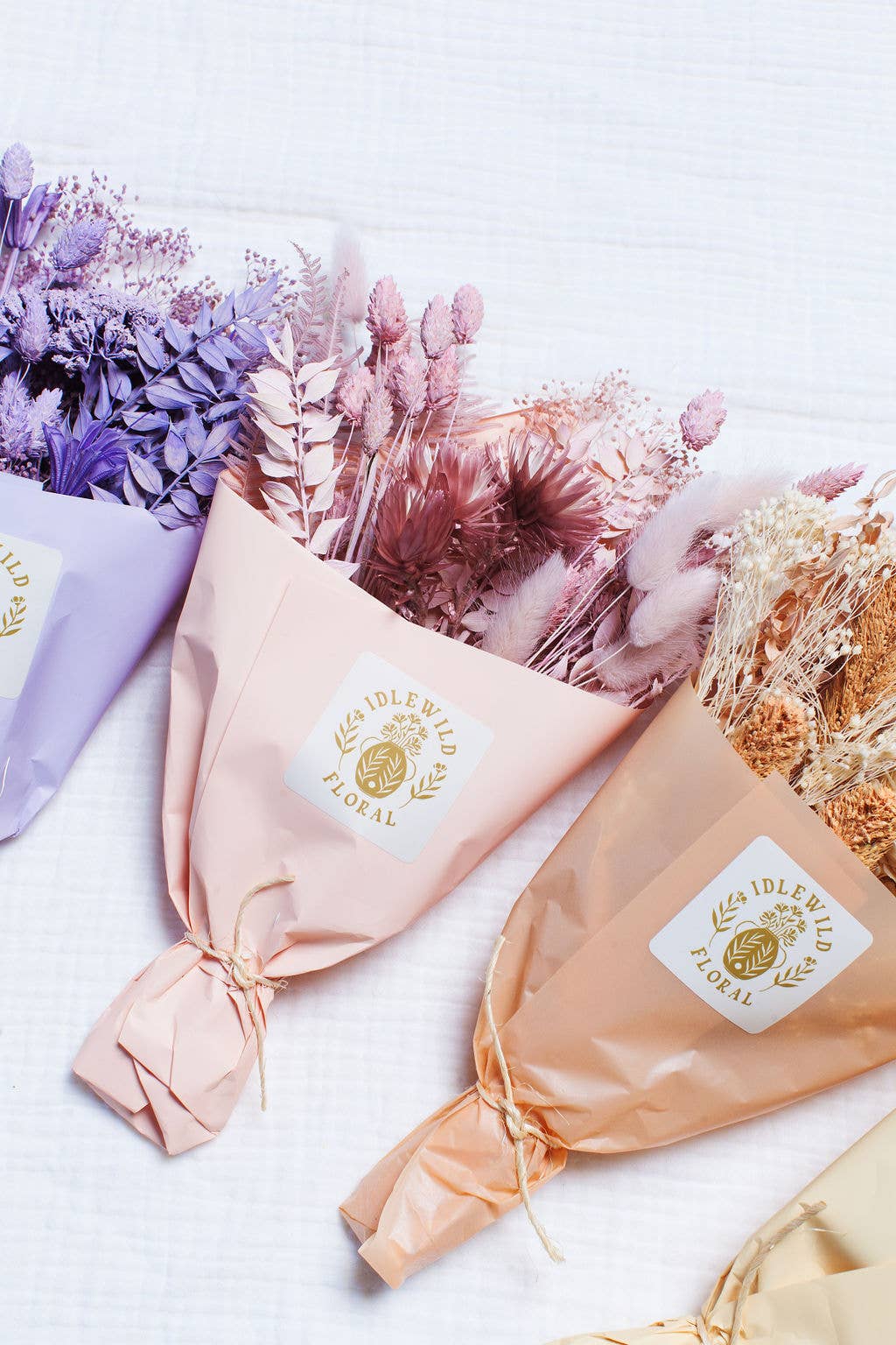 Monochrome Mini Dried Flower Bouquets
