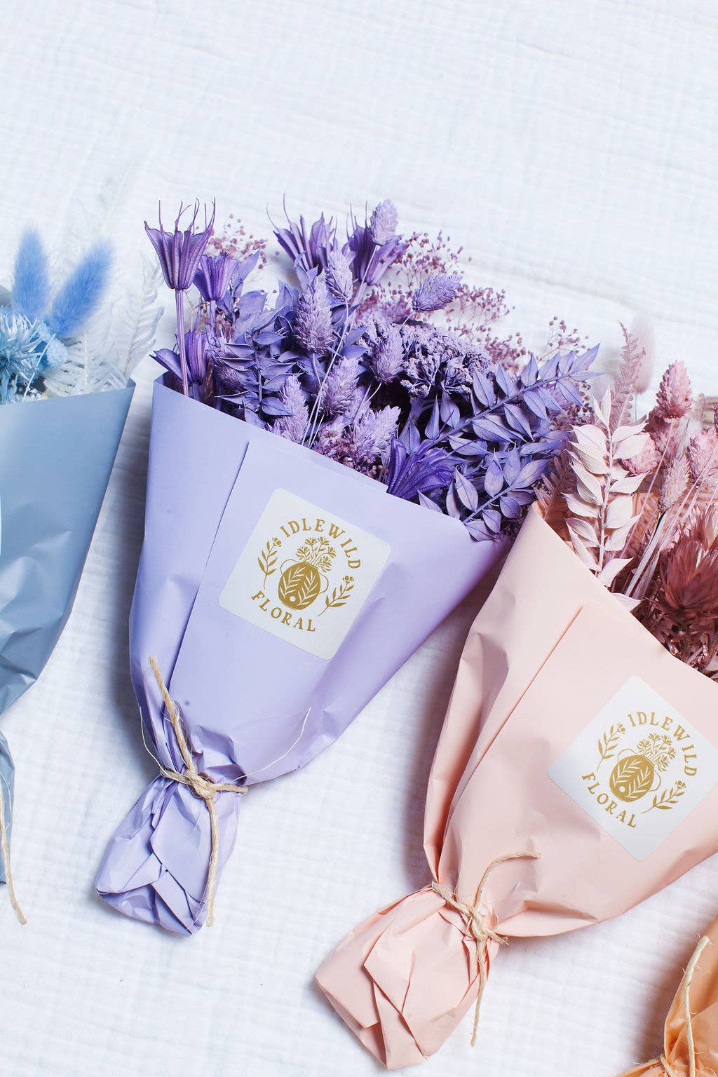 Monochrome Mini Dried Flower Bouquets