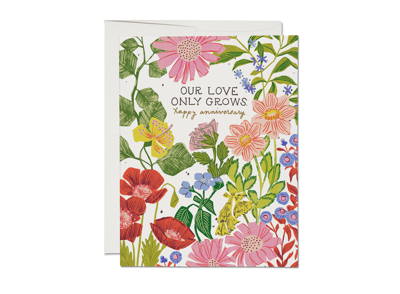 Our Love Only Grows Anniversary Greeting Card