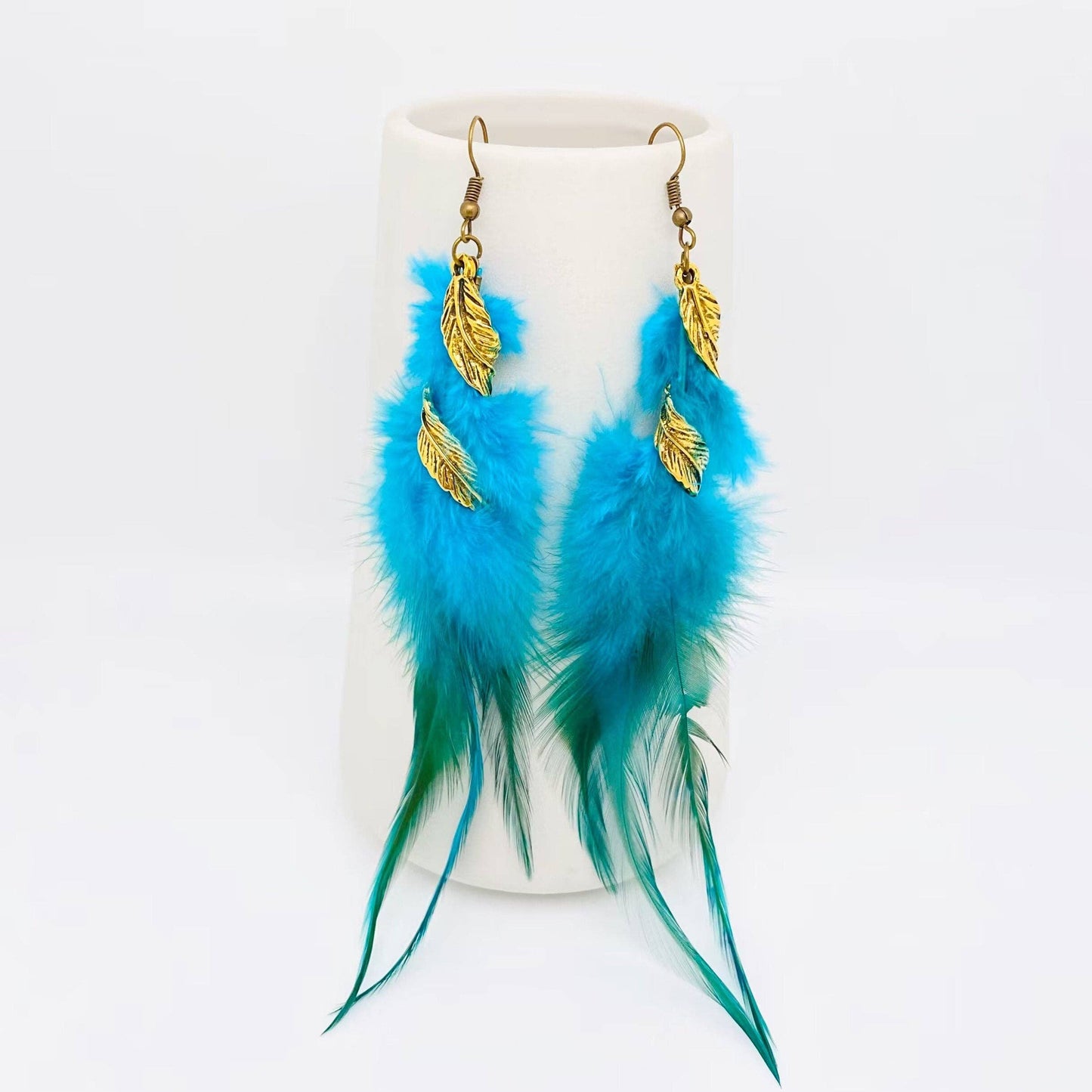 Multi-style Feather Pendant Dangle Earrings