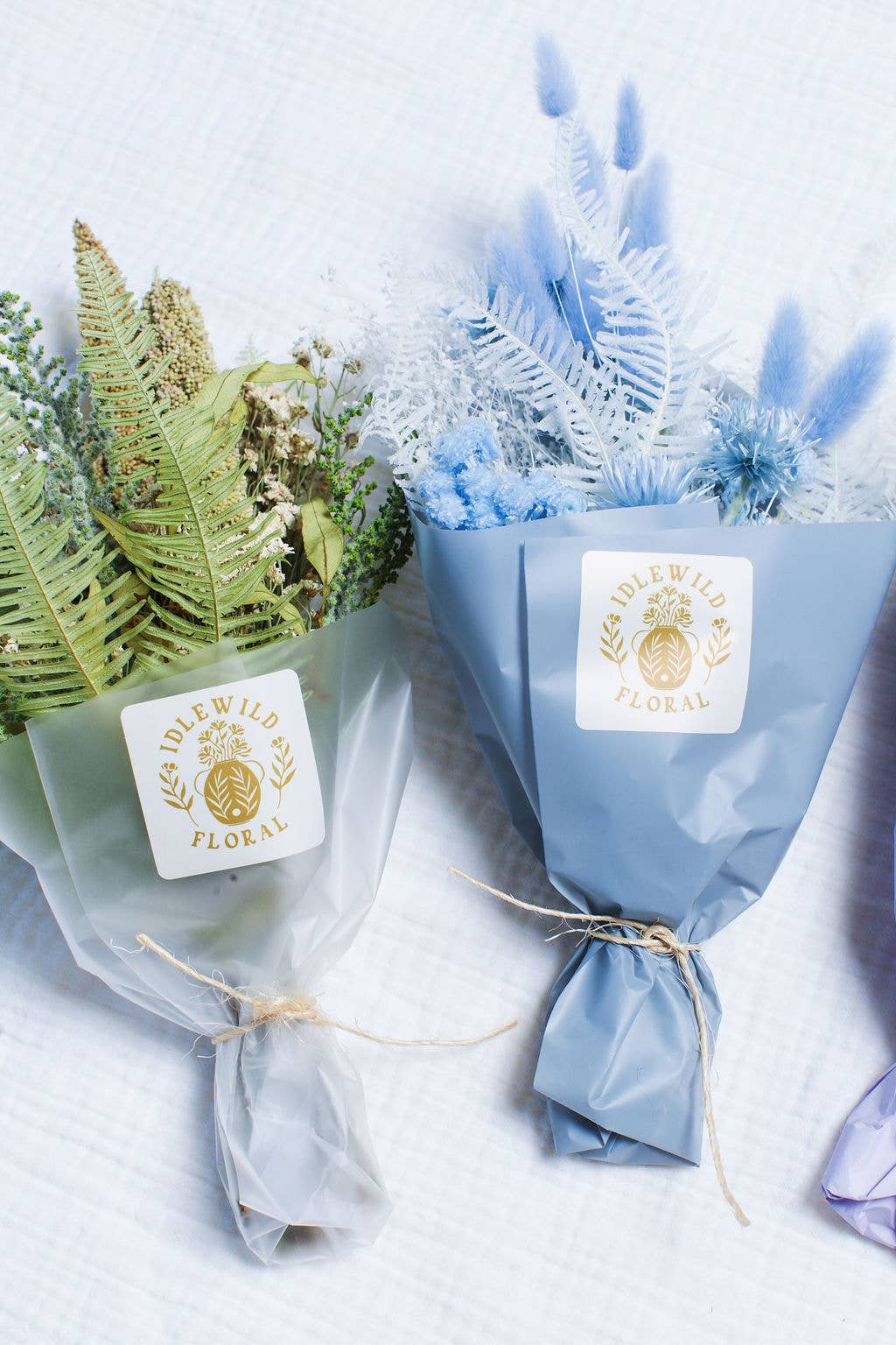 Monochrome Mini Dried Flower Bouquets