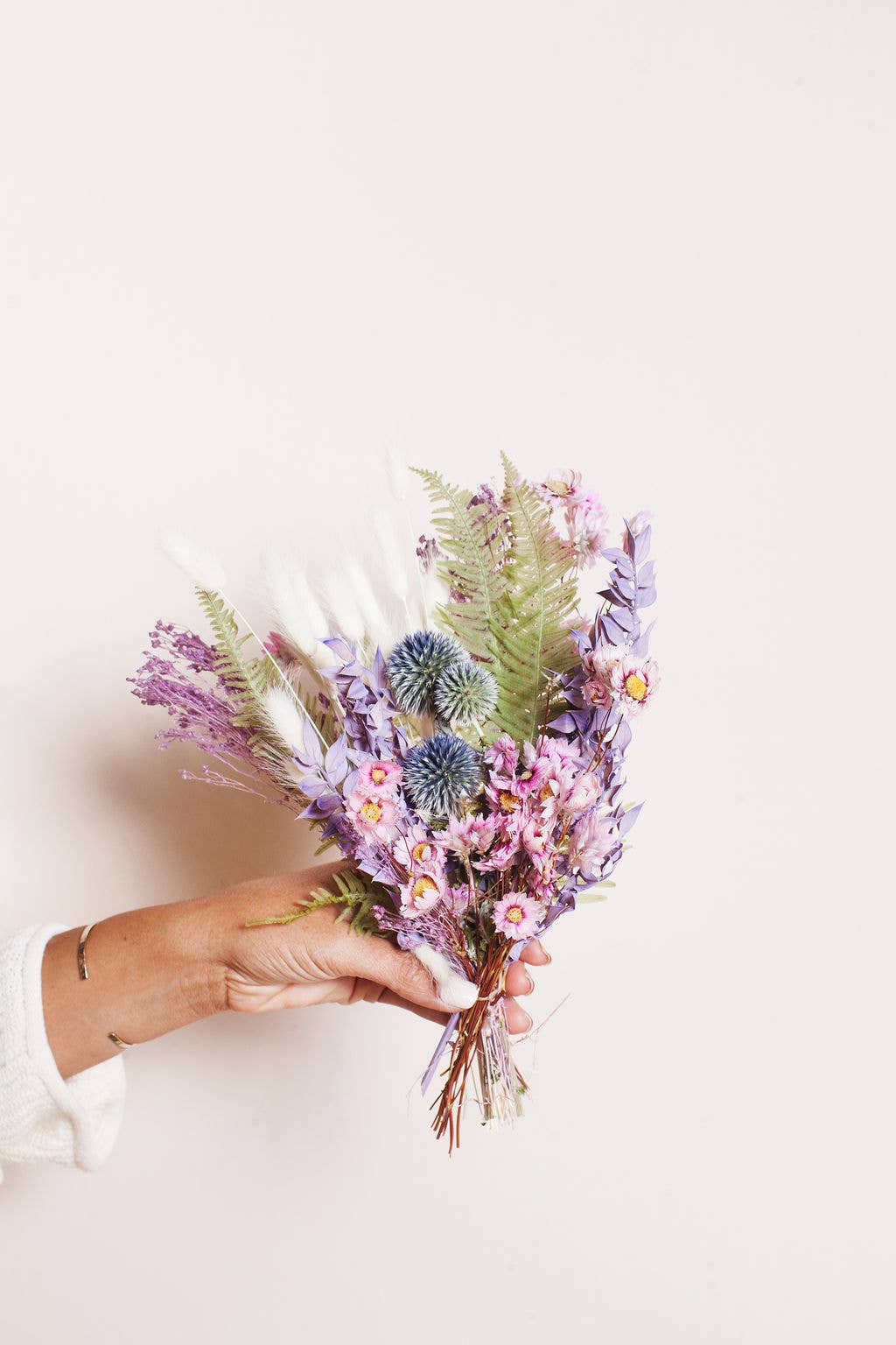 Purple & Green Dried Flower Bouquet (mini)