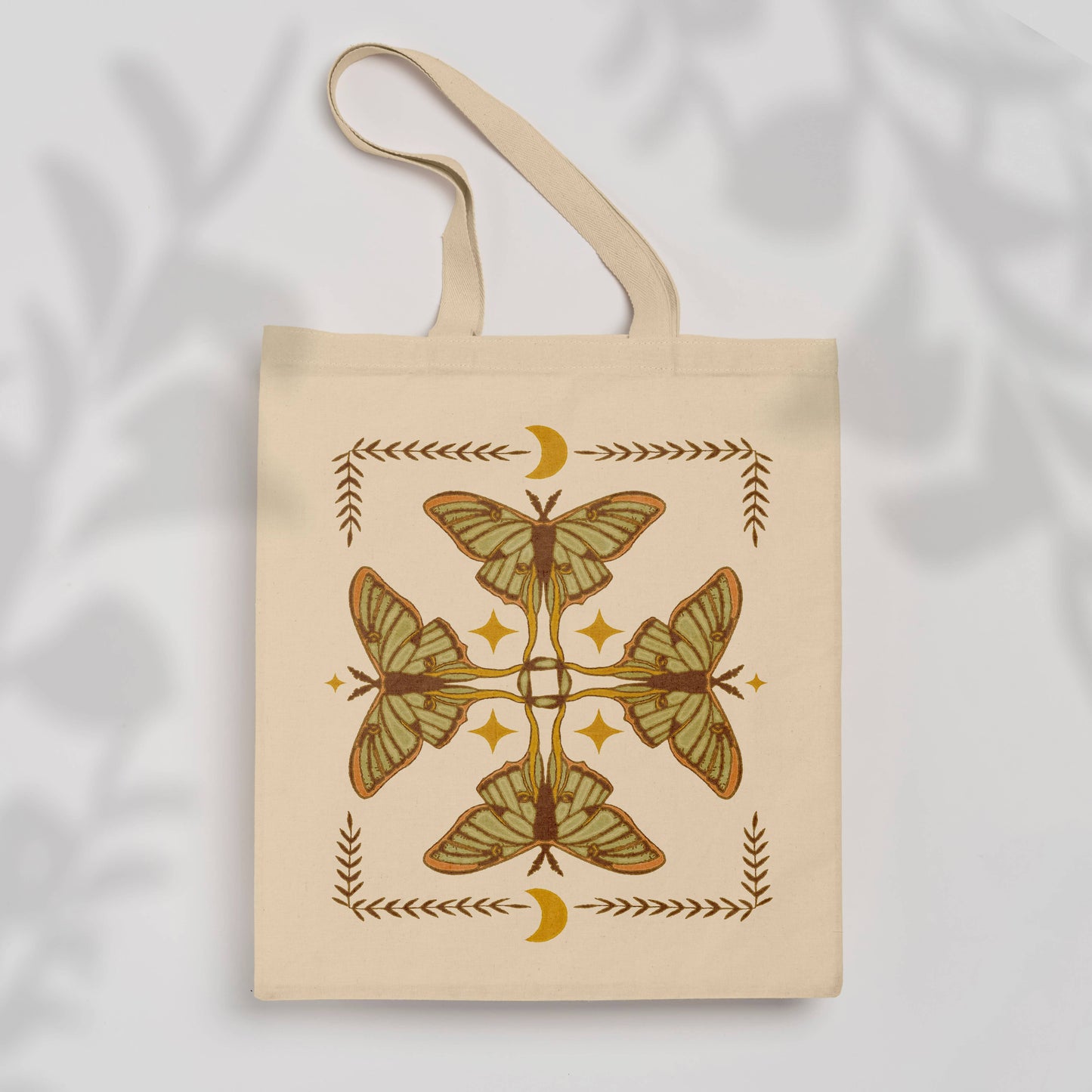 Luna Moth Reusable Shopping Bag- Boho Tote