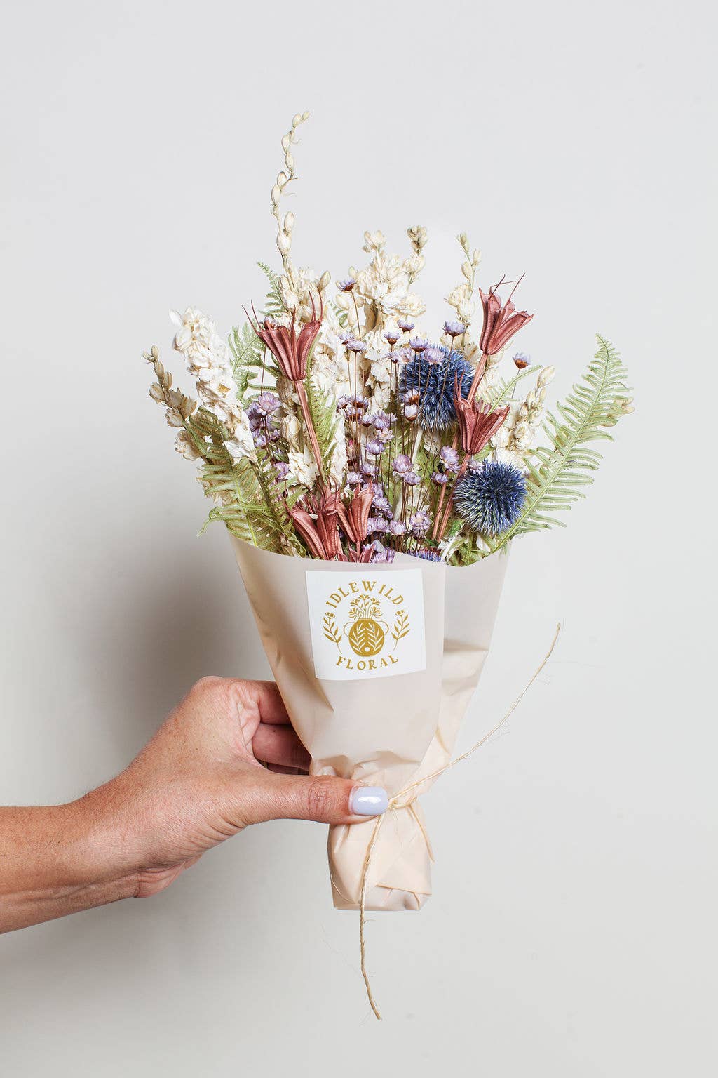 Purple & Green Dried Flower Bouquet (mini)