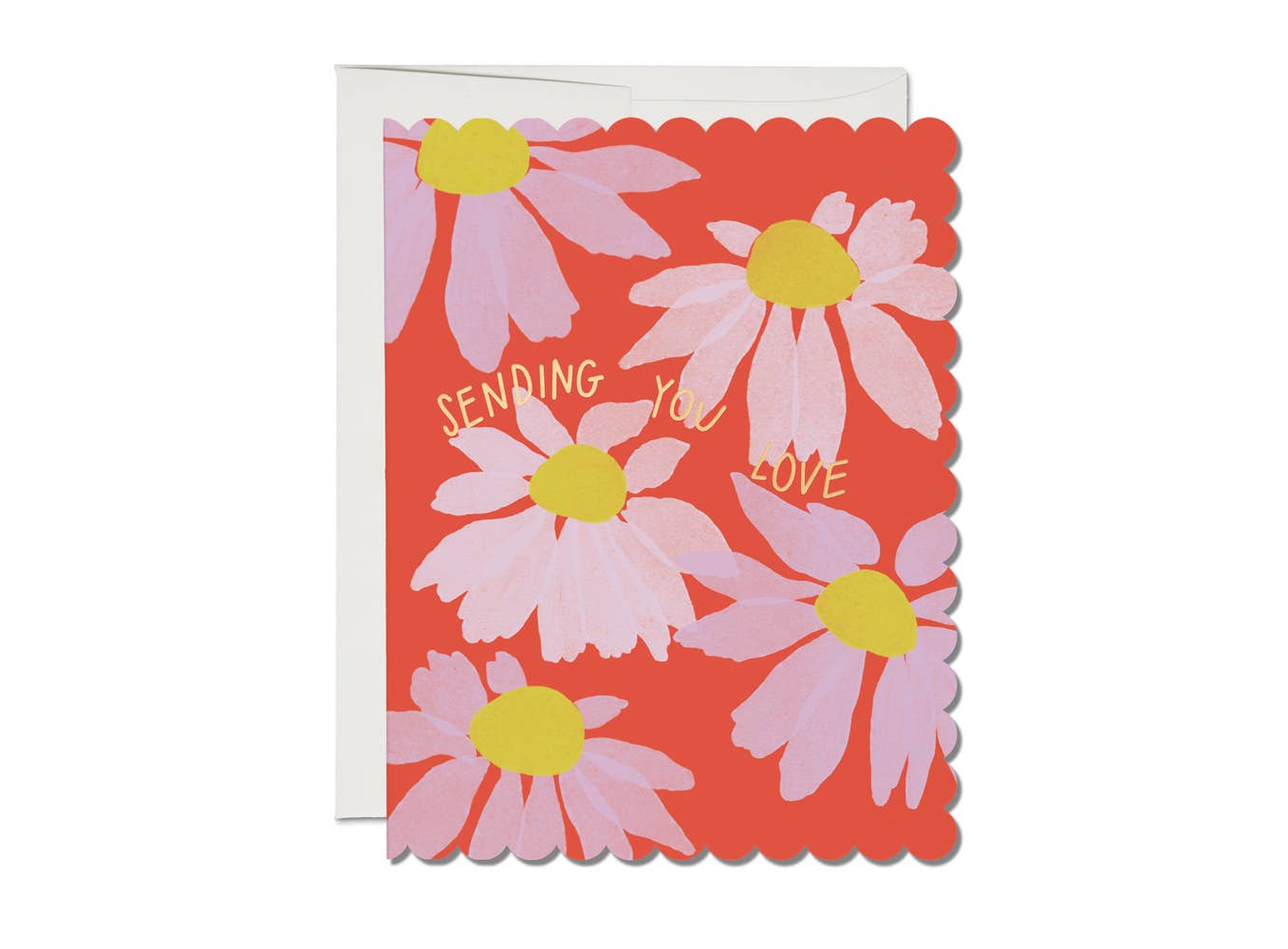 Scalloped Coneflower Sympathies Gift Card