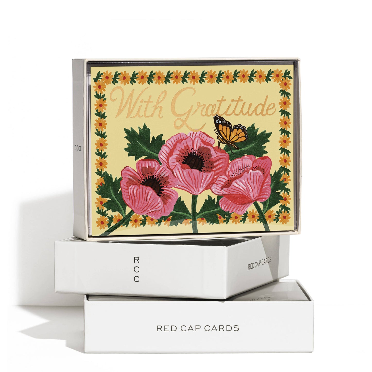 With Gratitude Poppies thank you greeting card