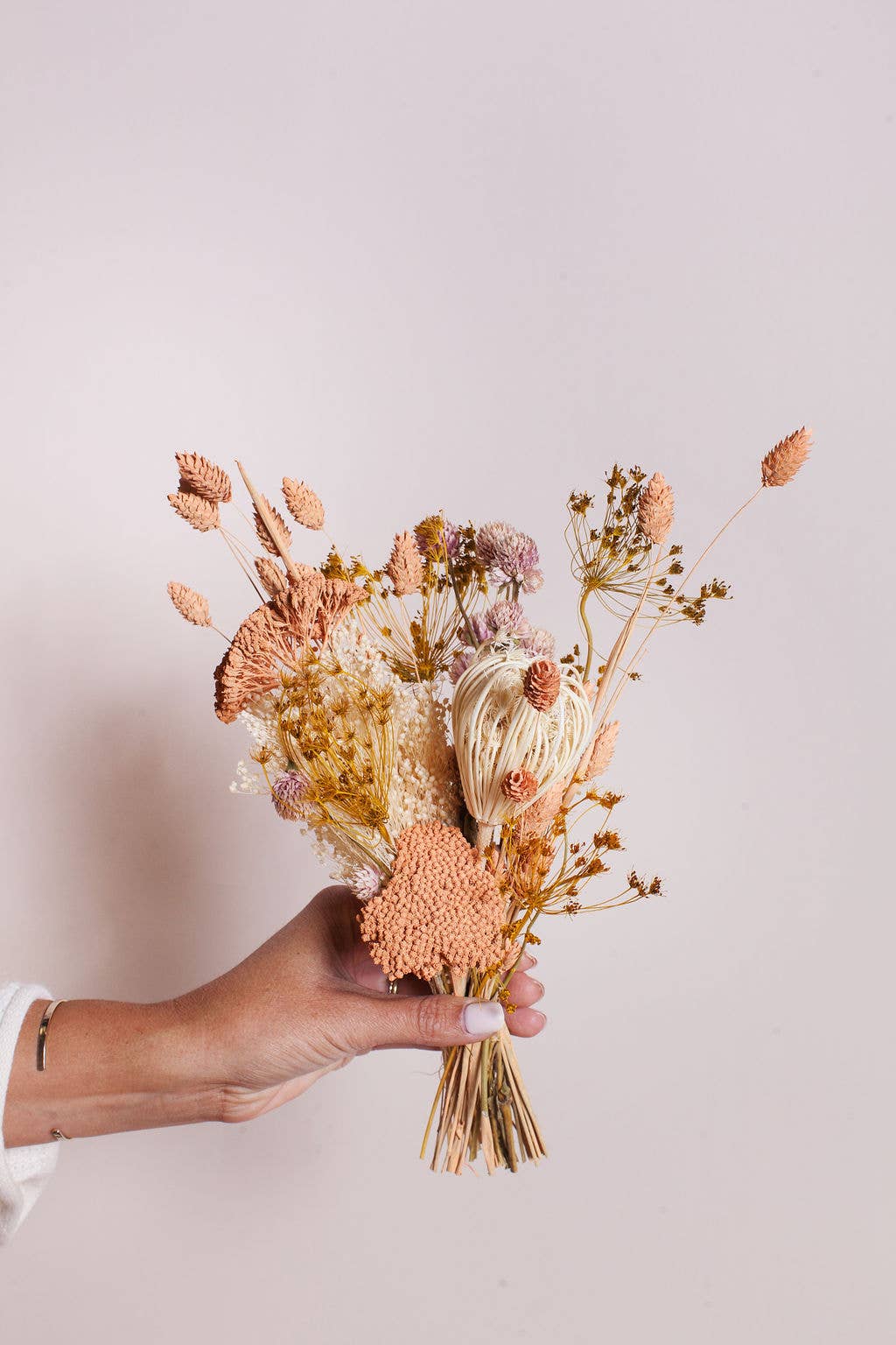 Peaches & Cream Dried Flower Bouquet (mini)